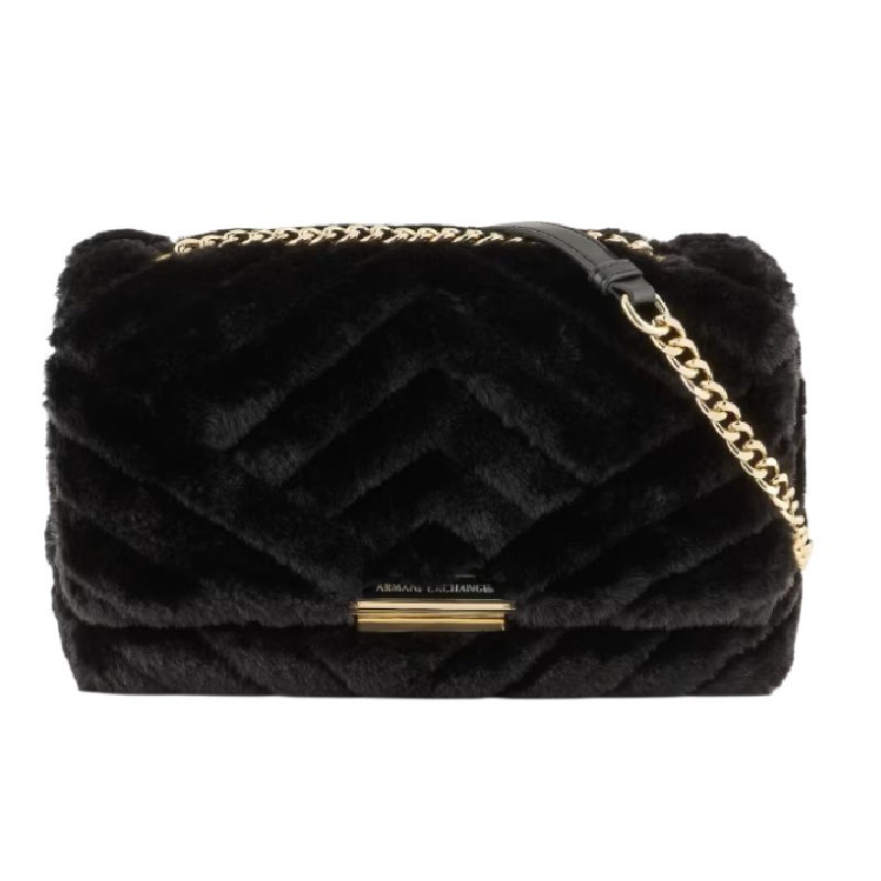 ARMANI EXCHANGE BORSA A SPALLA IN ECOFUR CON CATENA MOD. 949122 NERA