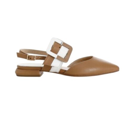 CAFE NOIR BALLERINA IN PELLE CON FIBBIA