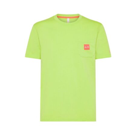 SUN68 T-SHIRT POCKET LOGO FLUO
