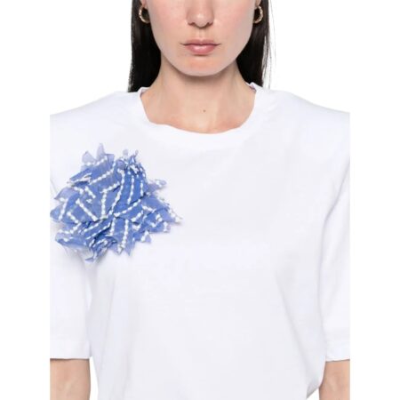 MARIUCCIA MILANO T-SHIRT IN JERSEY CON SPILLA FIORE