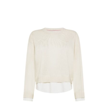 SUN68 SWEATER MIXED FABRICS L/S