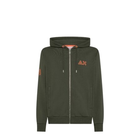 SUN68 HOODIE ZIP FLUO BASIC FLEECE