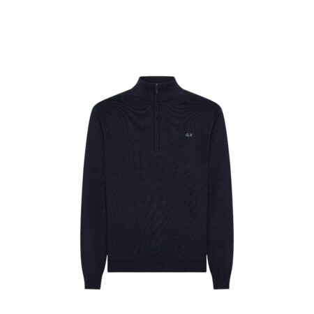 SUN68 HALF ZIP SWEATER BASIC L/S
